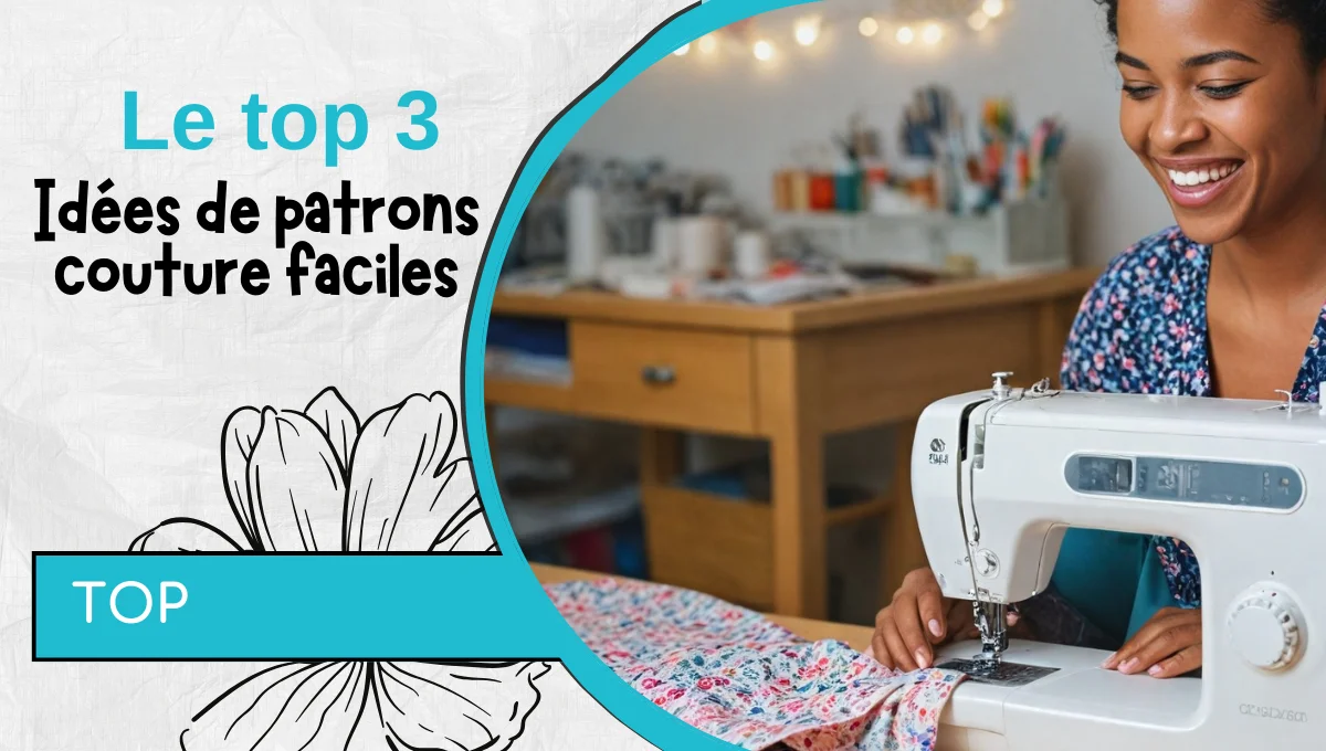 Bannière montrant le top 3 des patrons couture facile pour les débutants